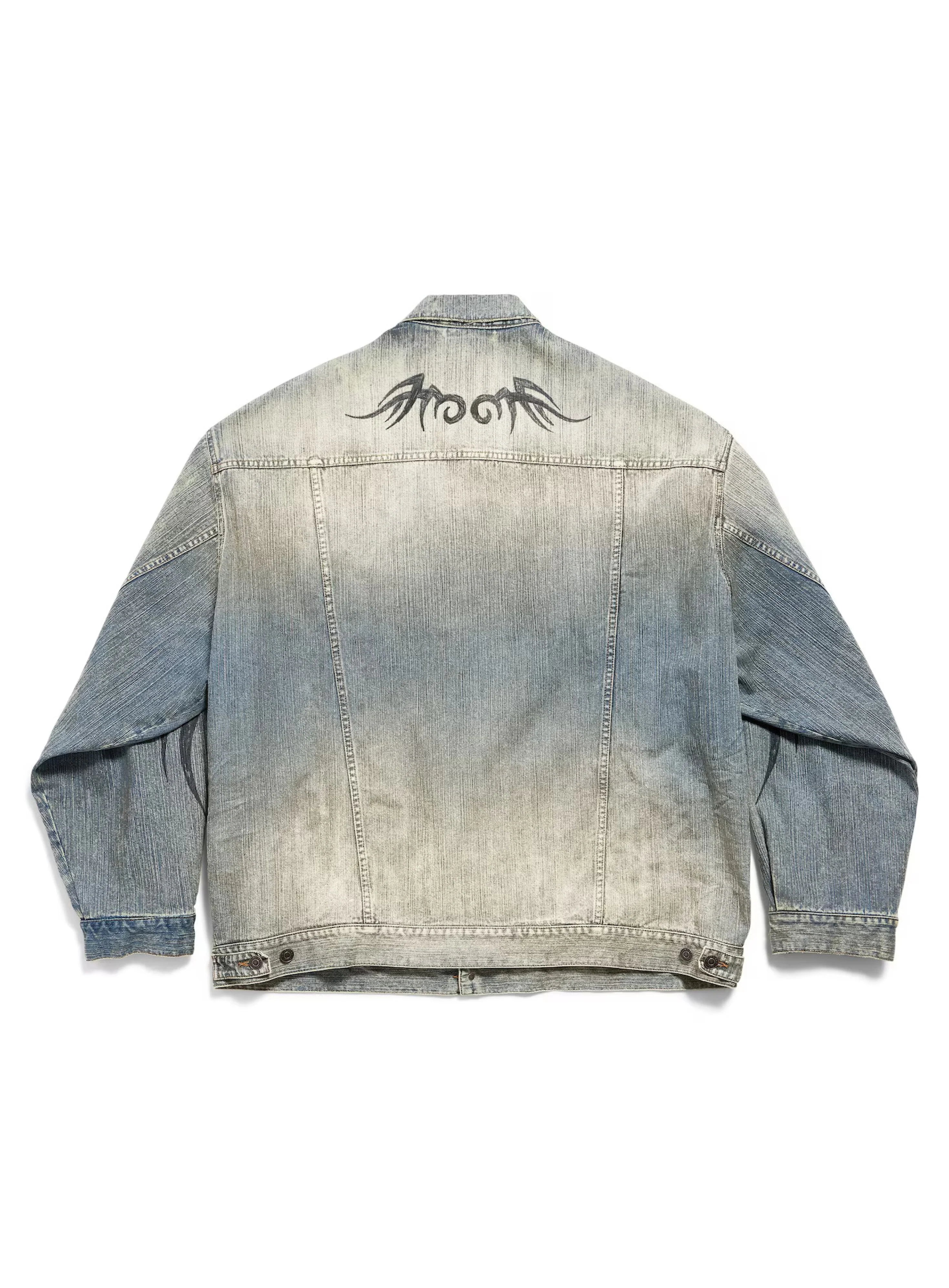 Y2K OVERSIZED JACKET IN LIGHT BLUE